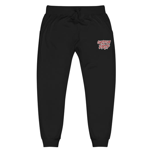 Custom Drip's White & Red Unisex fleece sweatpants