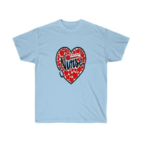 Nurse Heart Unisex Tee, Valentine's Day Tee, Heart Tee, Custom T-shirts, Graphic T-shirt - CustomDripStore