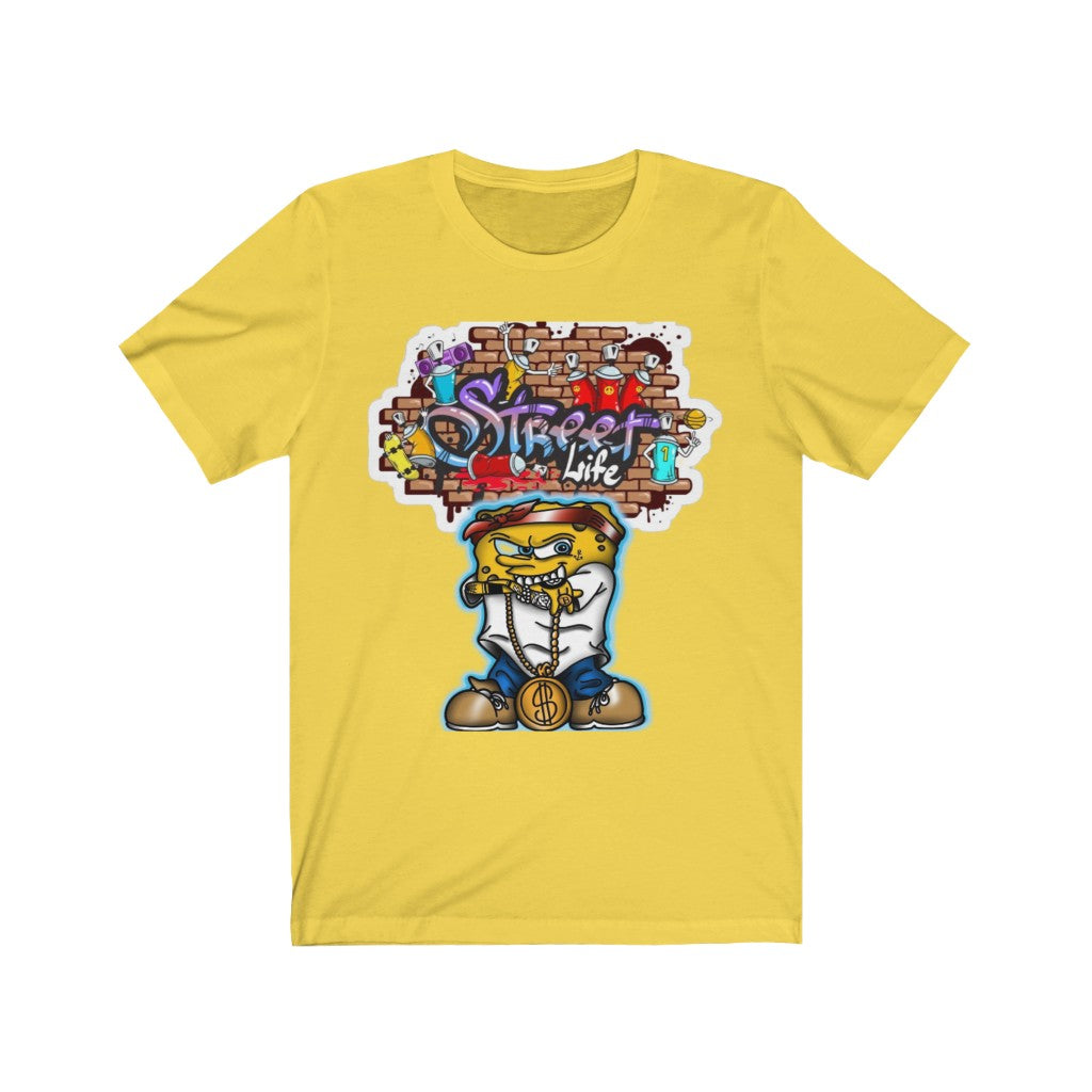 Sponge Bob Street life Unisex Jersey Short Sleeve Tee - CustomDripStore