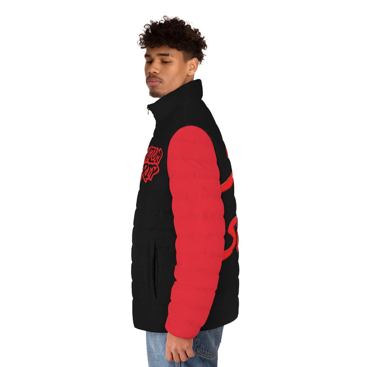 Custom Drips Stack or Starve Men's Puffer Jacket - CustomDripStore