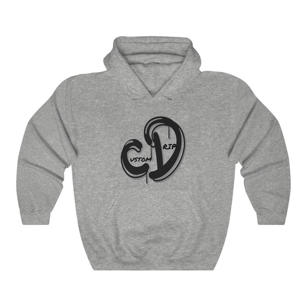 Grey & Black Custom Drip Unisex Heavy Blend™ Hooded Sweatshirt - CustomDripStore