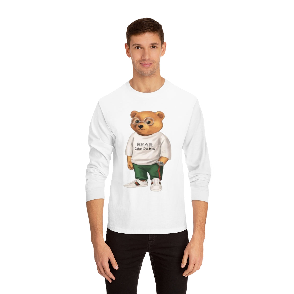 Custom Drip Classic Long Sleeve Bear T-Shirt - CustomDripStore
