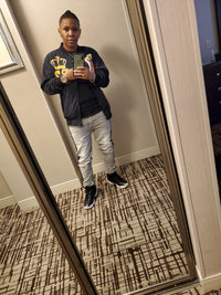 Black Custom 23 King Men's AOP Bomber Jacket - CustomDripStore