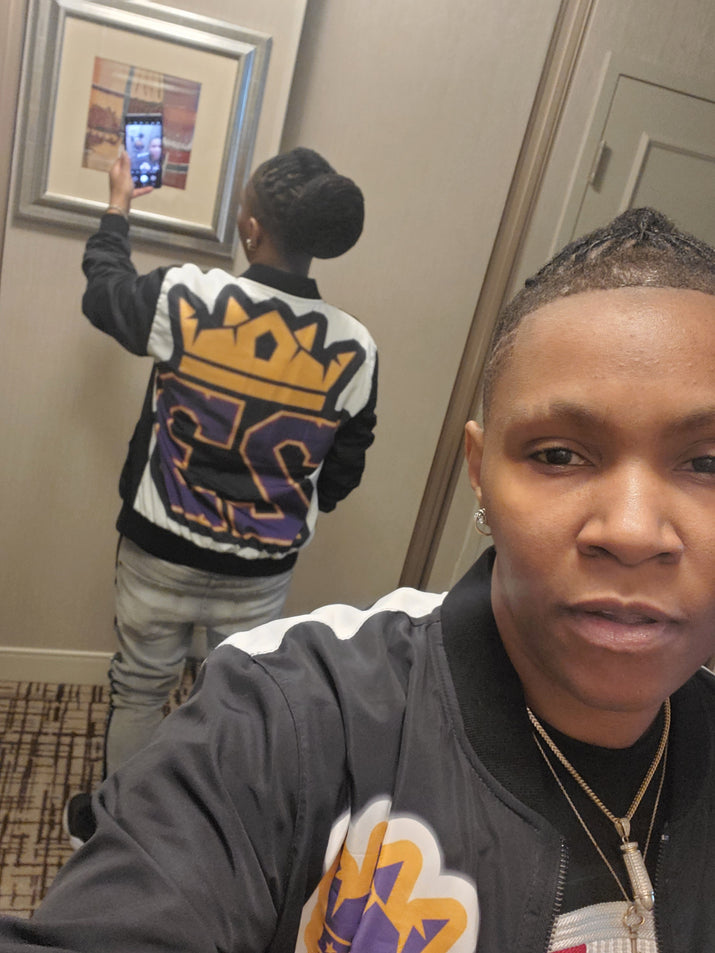 Black Custom 23 King Men's AOP Bomber Jacket - CustomDripStore