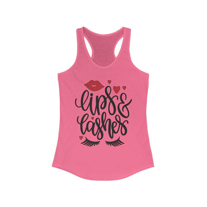 Lips & Lashes Women's Ideal Racerback Tank - CustomDripStore