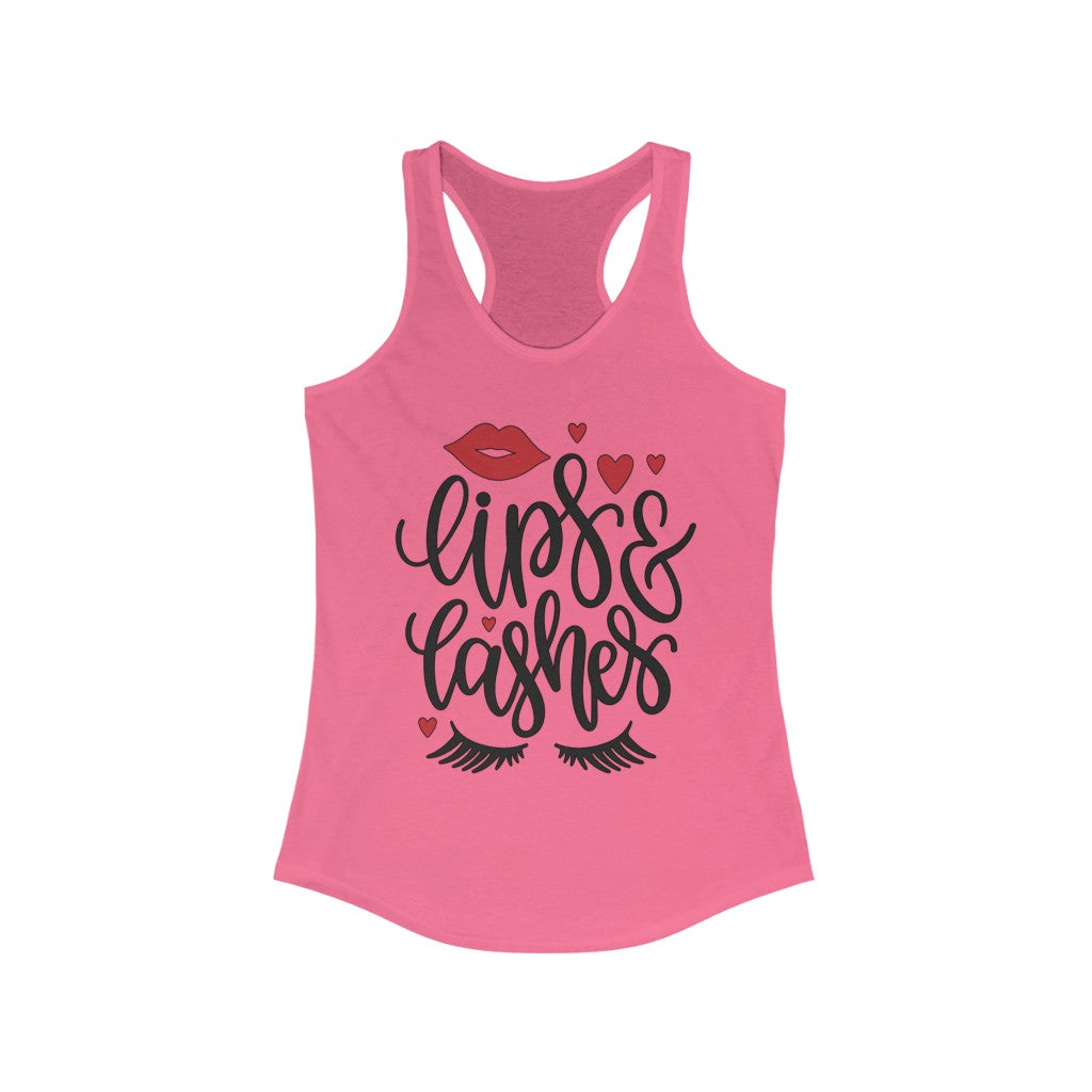Lips & Lashes Women's Ideal Racerback Tank - CustomDripStore