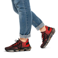 Red & Black Men's Mesh Sports Sneakers - CustomDripStore
