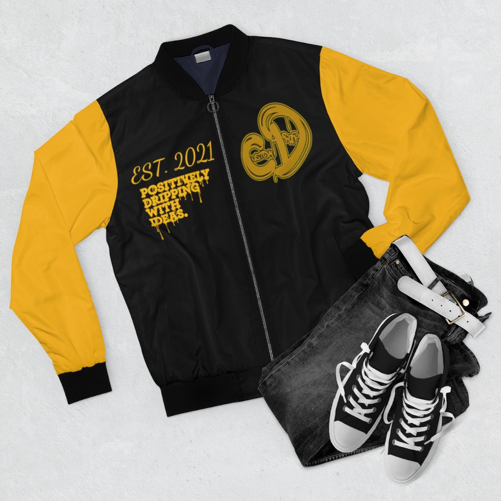 Black & Yellow Men's Bomber Jacket - CustomDripStore