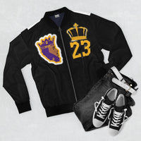 Black Custom 23 King Men's AOP Bomber Jacket - CustomDripStore