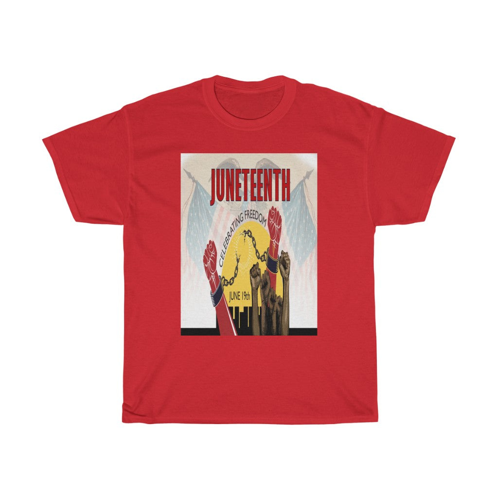 Custom Drips JuneTeenth Flag Unisex Heavy Cotton Tee - CustomDripStore