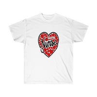 Nurse Heart Unisex Tee, Valentine's Day Tee, Heart Tee, Custom T-shirts, Graphic T-shirt - CustomDripStore