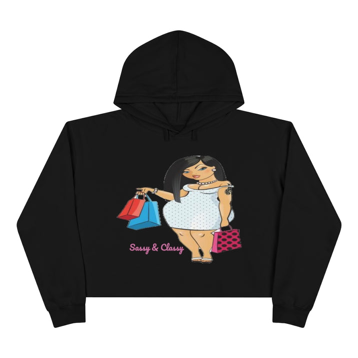 Sassy & Classy Crop Hoodie, Custom hoodie, Graphic hoodie, Personalized hoodie, Cartoon Hoodie - CustomDripStore