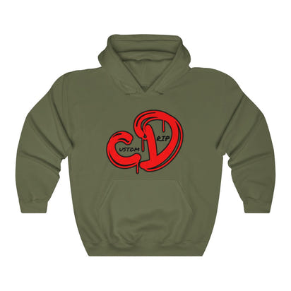 Red logo custom drip Unisex Heavy Blend™ Hooded Sweatshirt - CustomDripStore