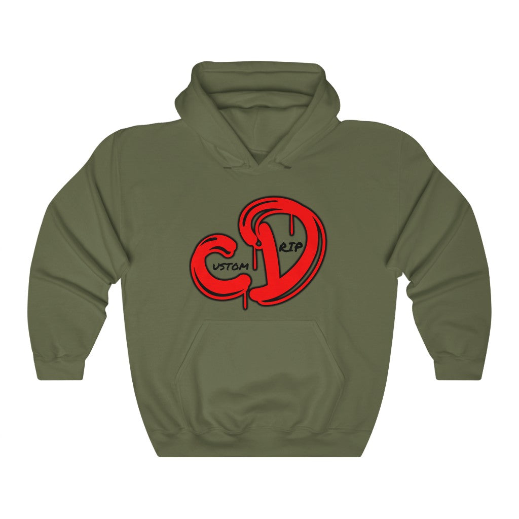 Red logo custom drip Unisex Heavy Blend™ Hooded Sweatshirt - CustomDripStore