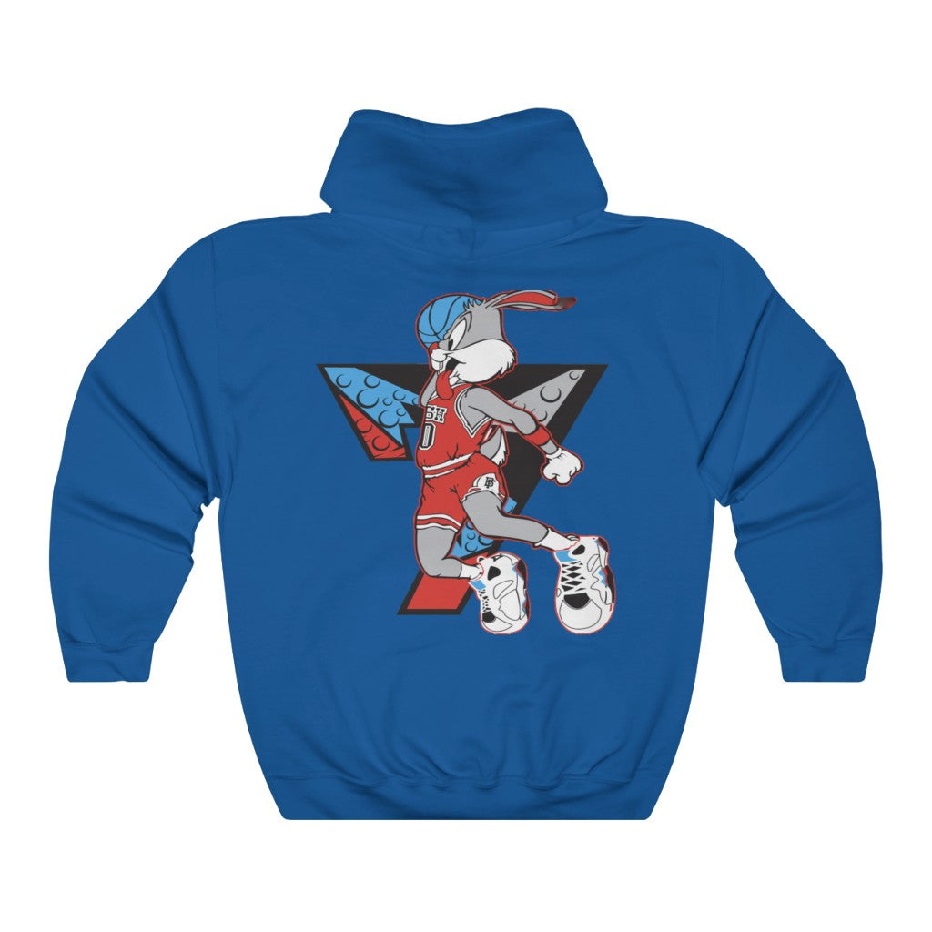 Air Bugs Bunny Unisex Hooded Sweatshirt, Custom Hooded sweatshirt, Graphic hooded sweatshirt, Bugs Bunny hooded sweatshirt - CustomDripStore