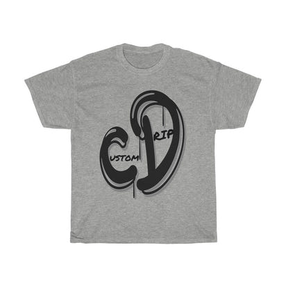 Grey & Black Custom Drip Unisex Heavy Cotton Tee - CustomDripStore