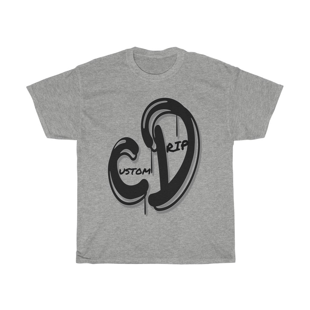 Grey & Black Custom Drip Unisex Heavy Cotton Tee - CustomDripStore