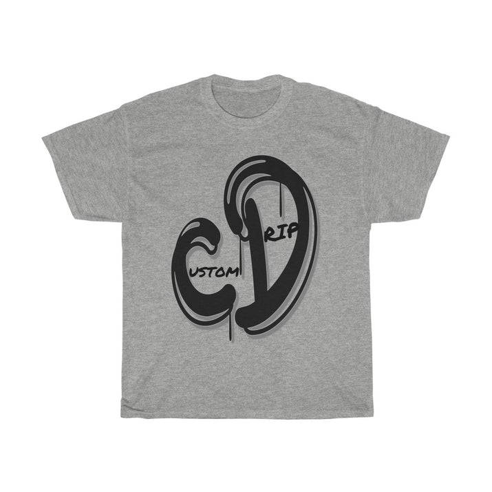 Grey & Black Custom Drip Unisex Heavy Cotton Tee - CustomDripStore