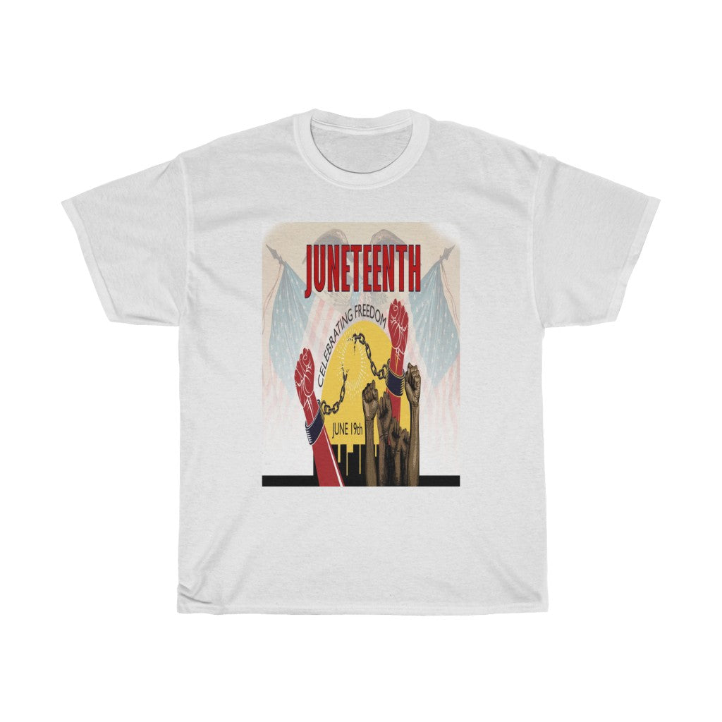 Custom Drips JuneTeenth Flag Unisex Heavy Cotton Tee - CustomDripStore