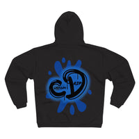University blue custom drip splash Unisex Hooded Zip Sweatshirt - CustomDripStore