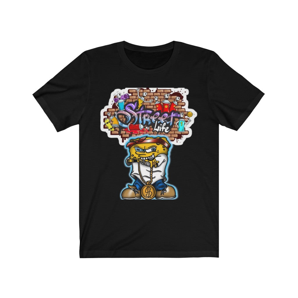 Sponge Bob Street life Unisex Jersey Short Sleeve Tee - CustomDripStore