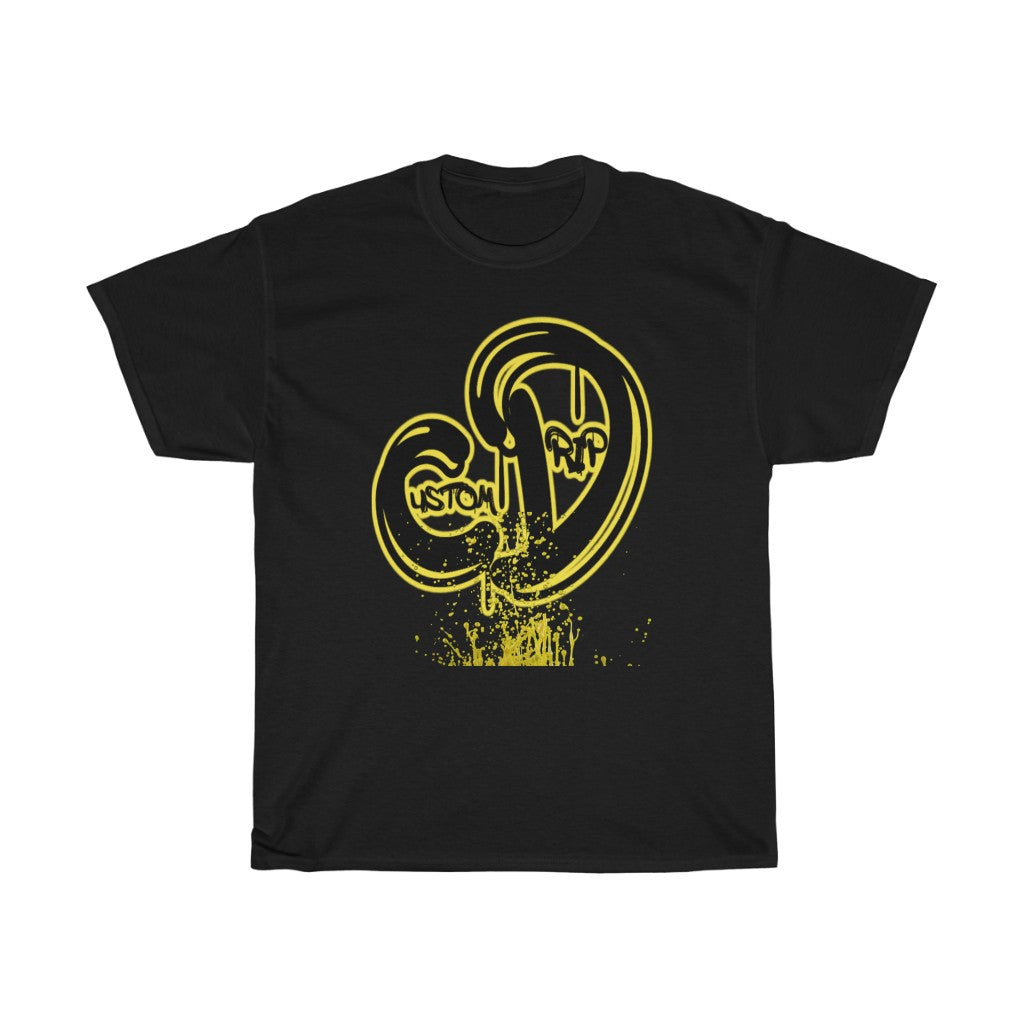 Black & Yellow Custom Drip Unisex Heavy Cotton Tee - CustomDripStore