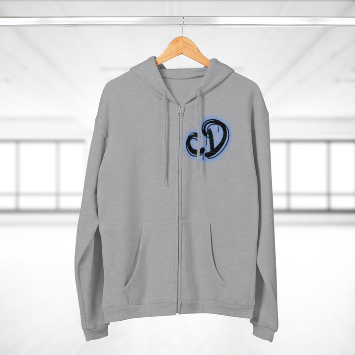 University blue custom drip splash Unisex Hooded Zip Sweatshirt - CustomDripStore