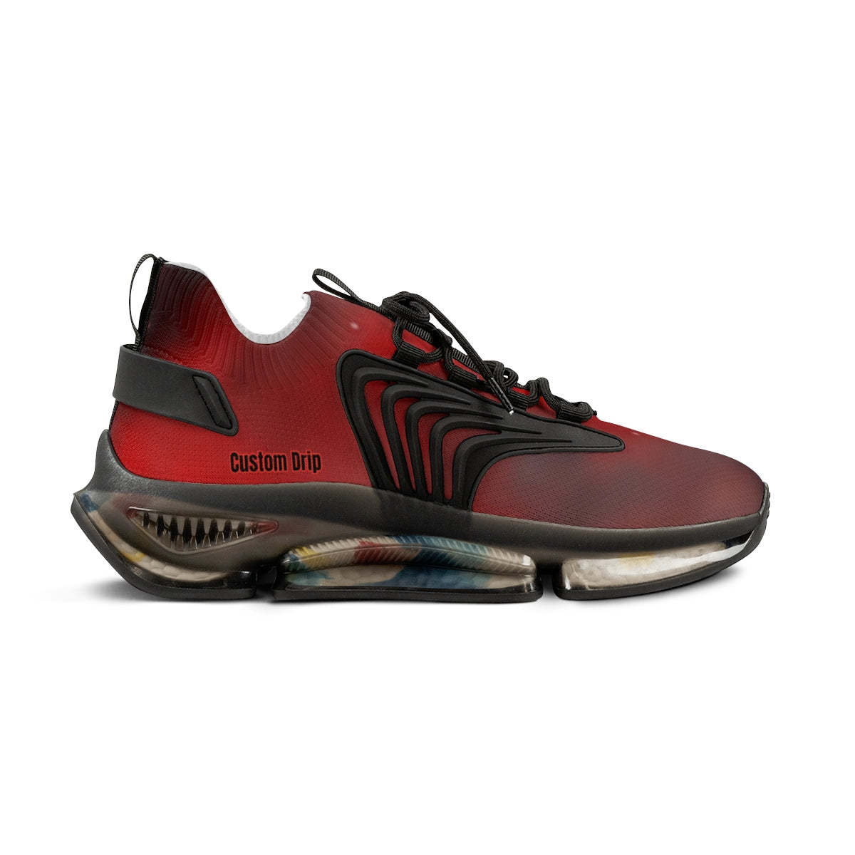 Red & Black Men's Mesh Sports Sneakers - CustomDripStore
