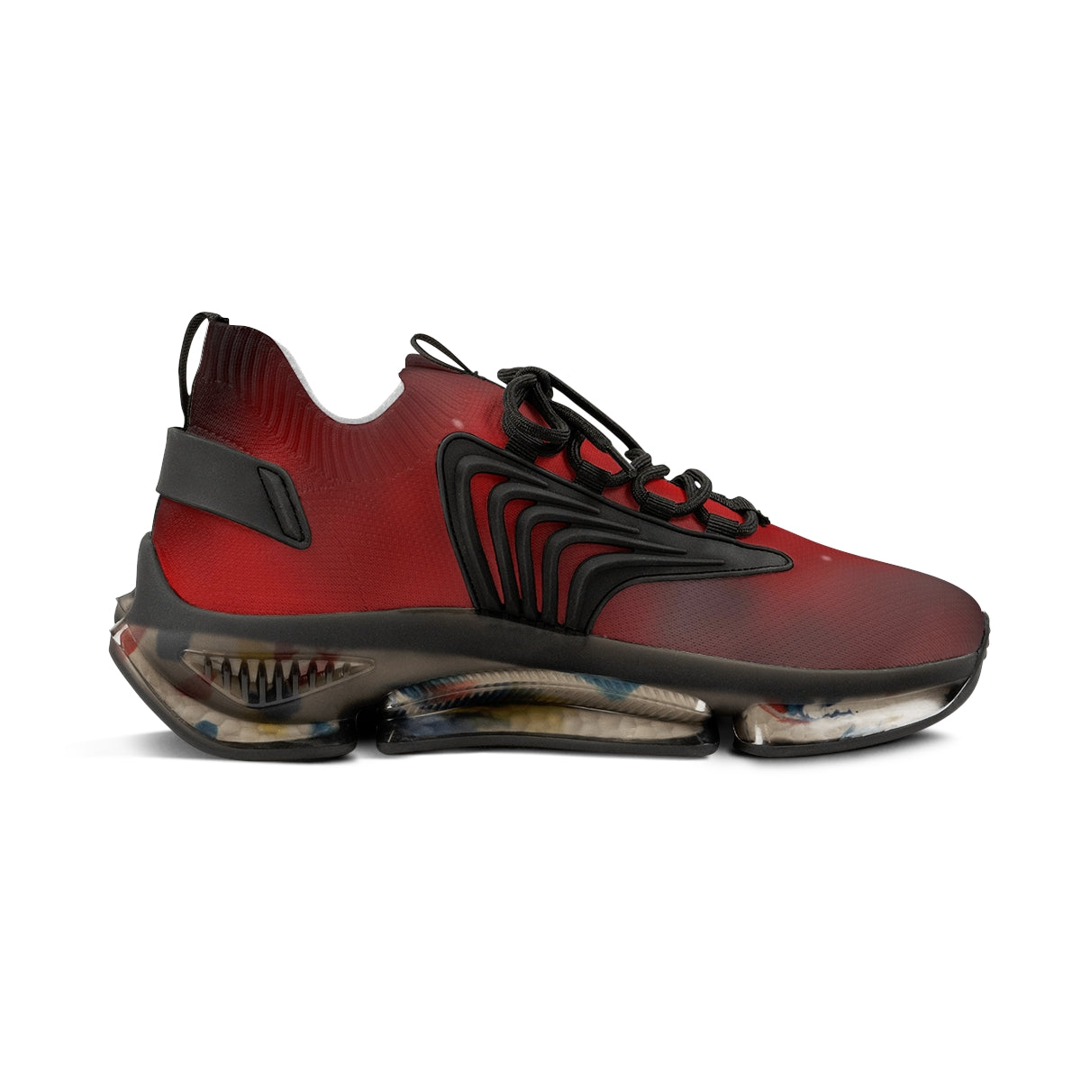 Red & Black Men's Mesh Sports Sneakers - CustomDripStore