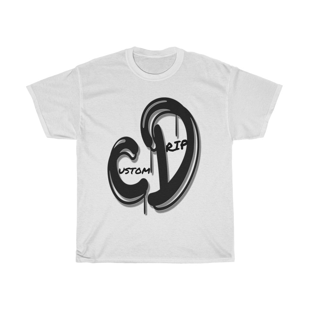 Grey & Black Custom Drip Unisex Heavy Cotton Tee - CustomDripStore