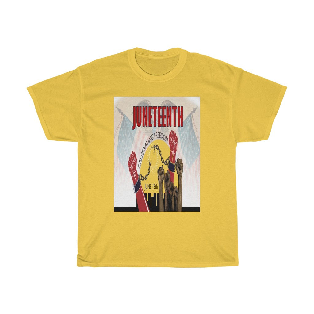 Custom Drips JuneTeenth Flag Unisex Heavy Cotton Tee - CustomDripStore