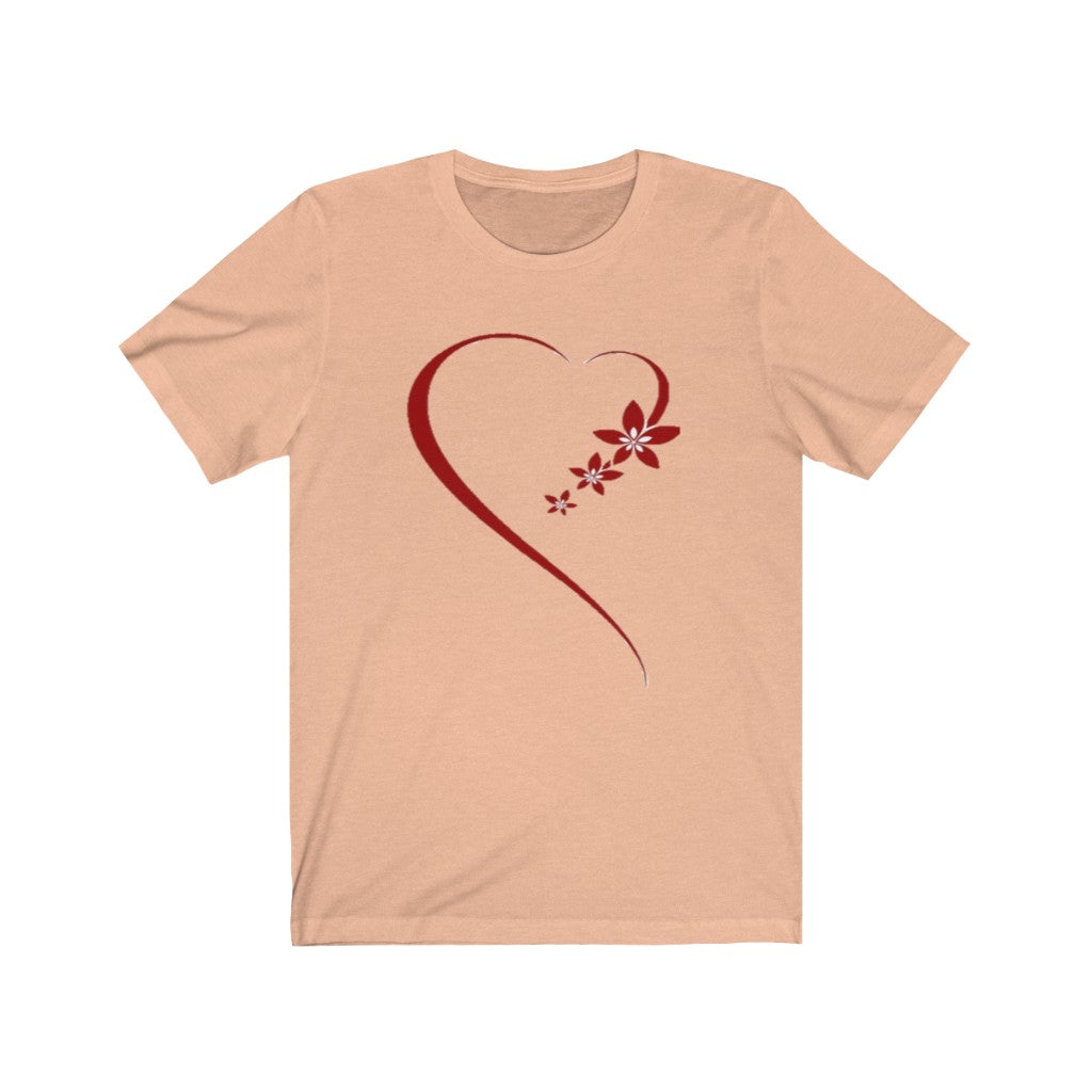 Romance Heart Unisex Jersey Tee, Heart Tee, Love Tee, Custom Tee - CustomDripStore
