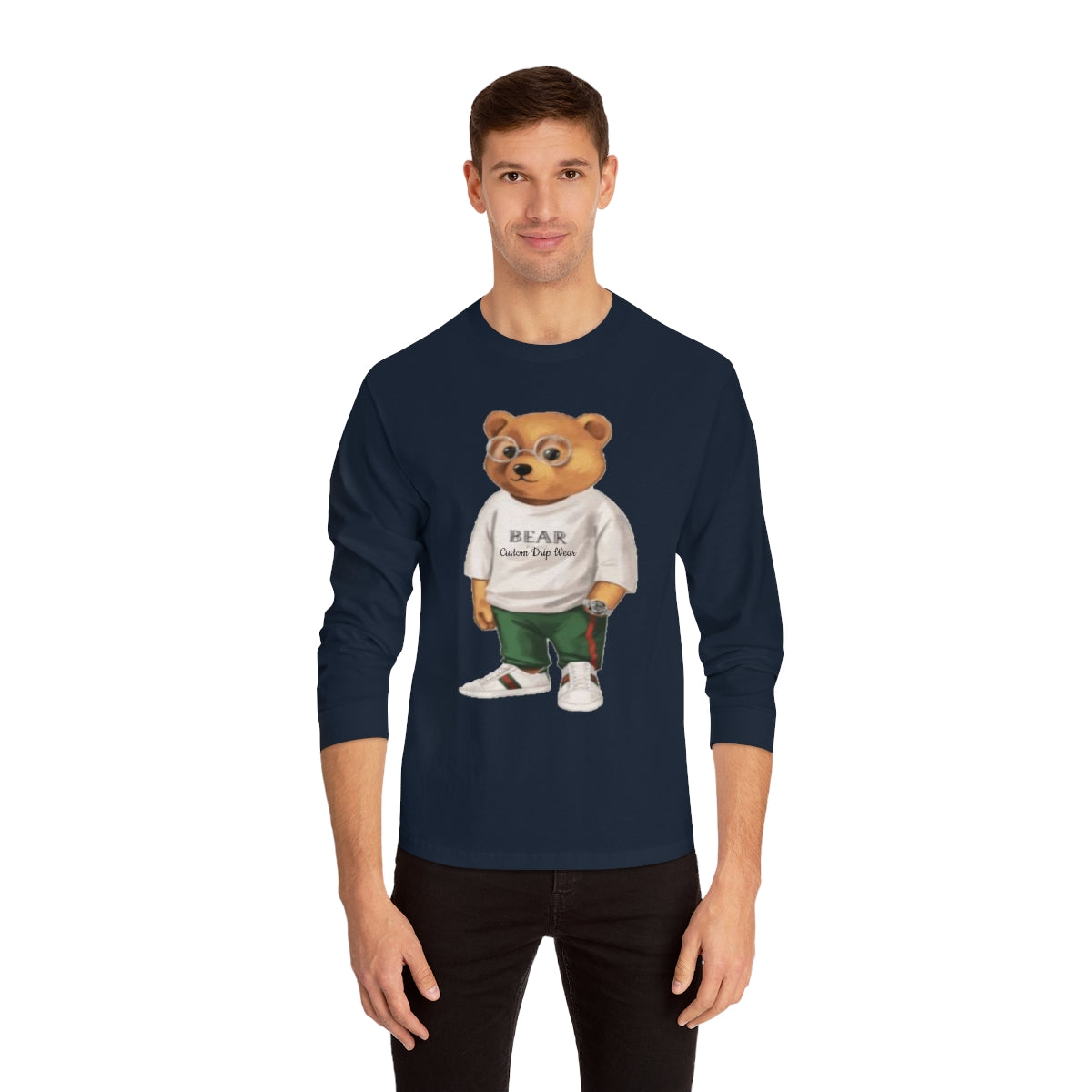 Custom Drip Classic Long Sleeve Bear T-Shirt - CustomDripStore
