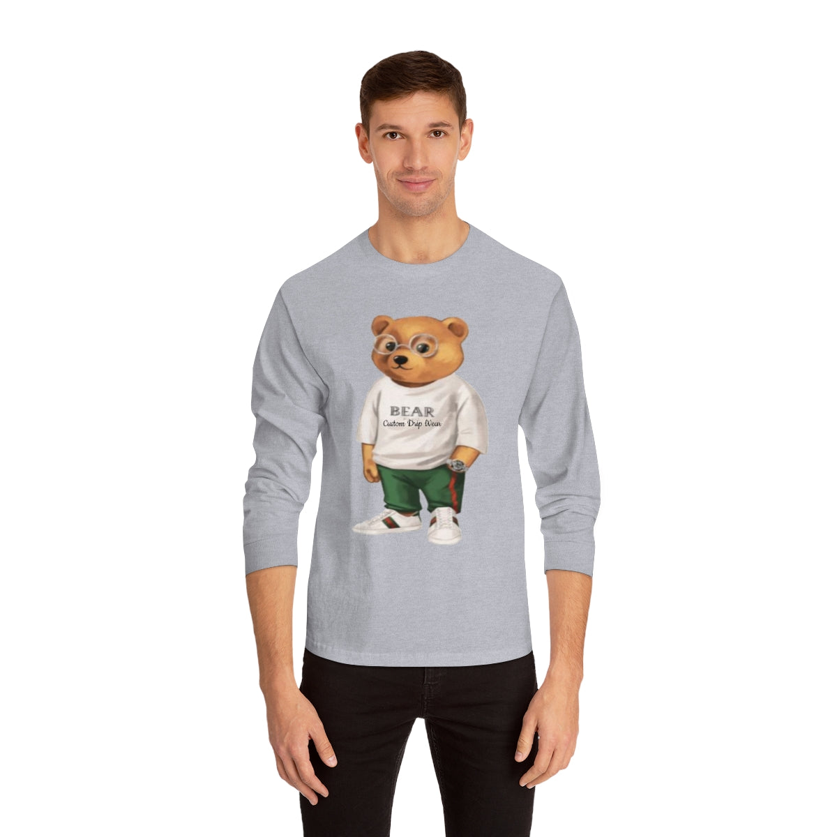 Custom Drip Classic Long Sleeve Bear T-Shirt - CustomDripStore