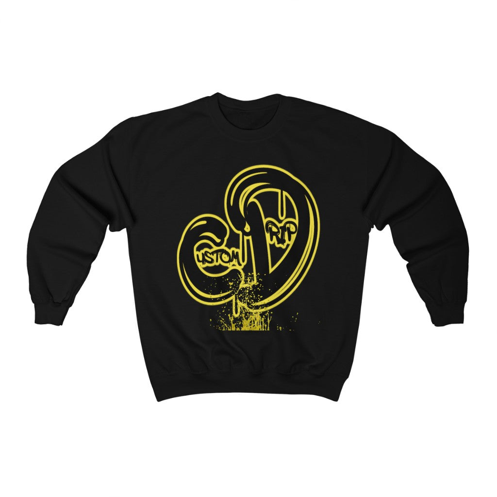 Black & Yellow custom drip Unisex Heavy Blend™ Crewneck Sweatshirt - CustomDripStore