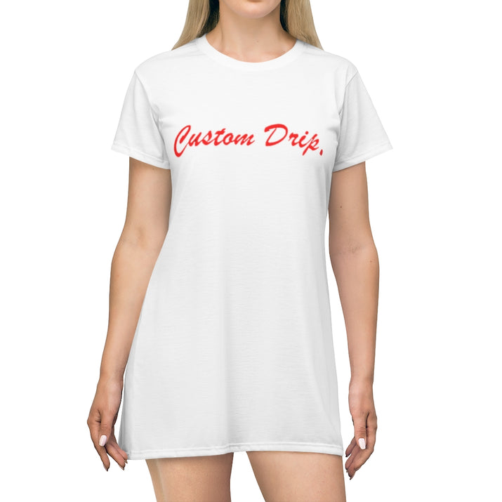 Custom Drip Script T-Shirt Dress - CustomDripStore