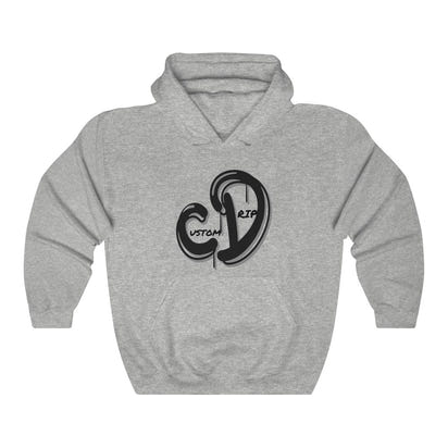 Grey & Black Custom Drip Unisex Heavy Blend™ Hooded Sweatshirt - CustomDripStore