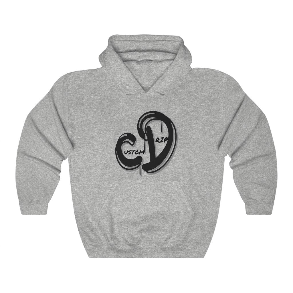 Grey & Black Custom Drip Unisex Heavy Blend™ Hooded Sweatshirt - CustomDripStore