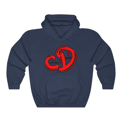 Red logo custom drip Unisex Heavy Blend™ Hooded Sweatshirt - CustomDripStore
