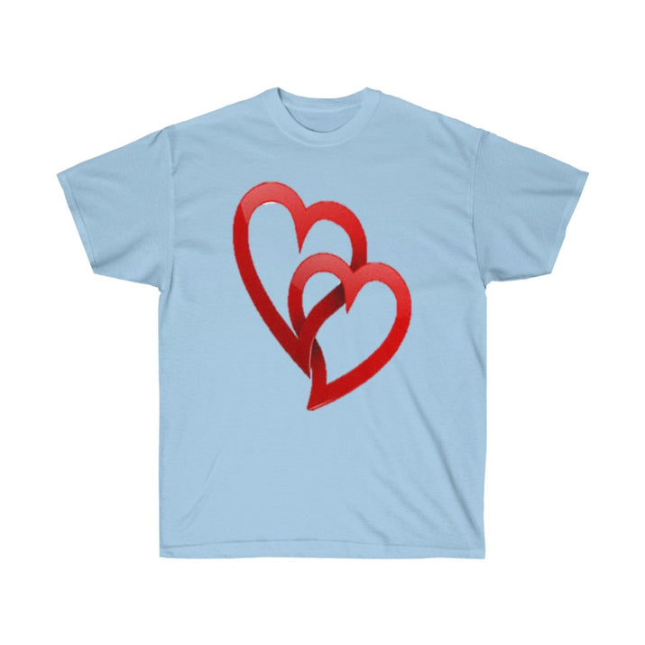 Interlocking Hearts Unisex Tee, Valentine's Day Tee, Custom Tee, Heart Tee, Personalized Tee - CustomDripStore