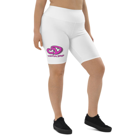 Pink Custom Drip logo Biker Shorts - CustomDripStore