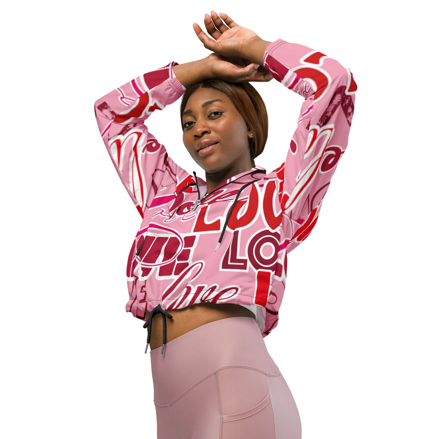 Custom Drip's Love Women’s cropped windbreaker - CustomDripStore