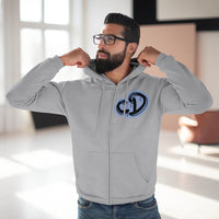 University blue custom drip splash Unisex Hooded Zip Sweatshirt - CustomDripStore