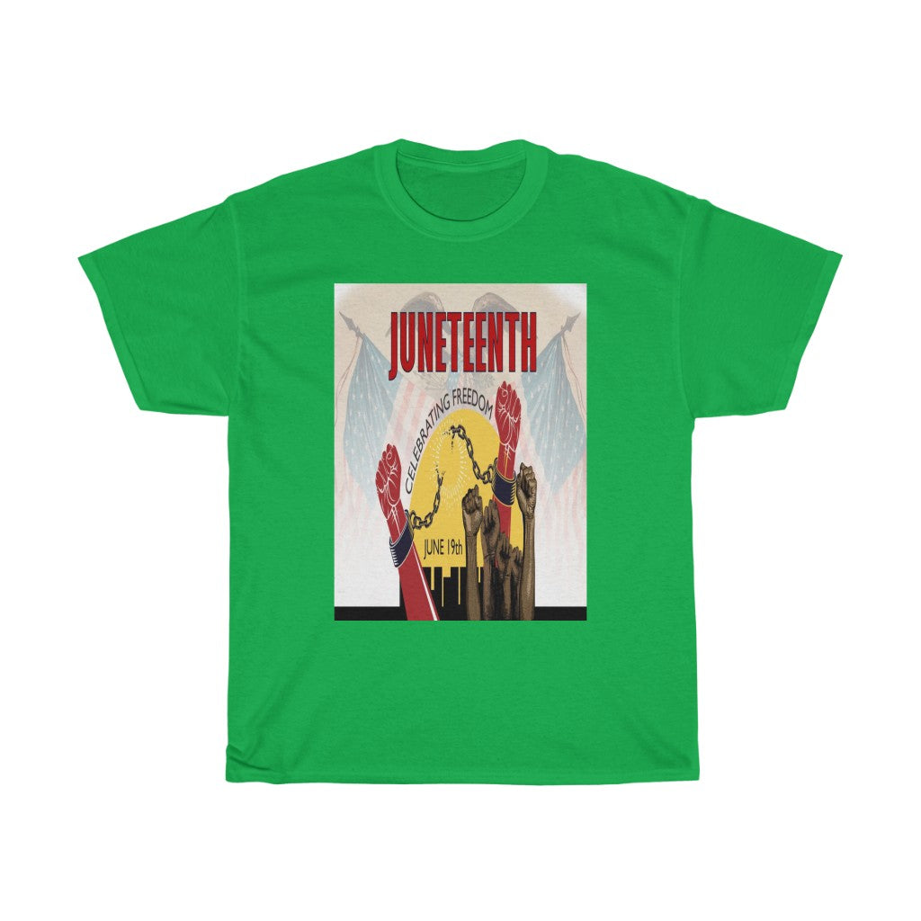 Custom Drips JuneTeenth Flag Unisex Heavy Cotton Tee - CustomDripStore