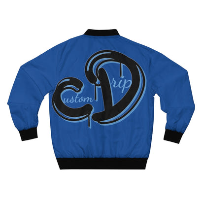 Custom Drip's Blue&Black logo Men's Bomber Jacket - CustomDripStore