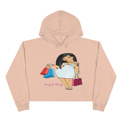 Sassy & Classy Crop Hoodie, Custom hoodie, Graphic hoodie, Personalized hoodie, Cartoon Hoodie - CustomDripStore