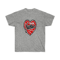 Nurse Heart Unisex Tee, Valentine's Day Tee, Heart Tee, Custom T-shirts, Graphic T-shirt - CustomDripStore