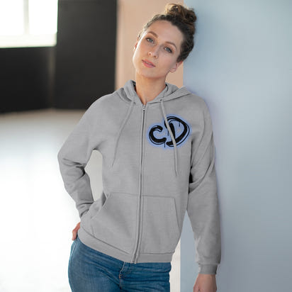 University blue custom drip splash Unisex Hooded Zip Sweatshirt - CustomDripStore