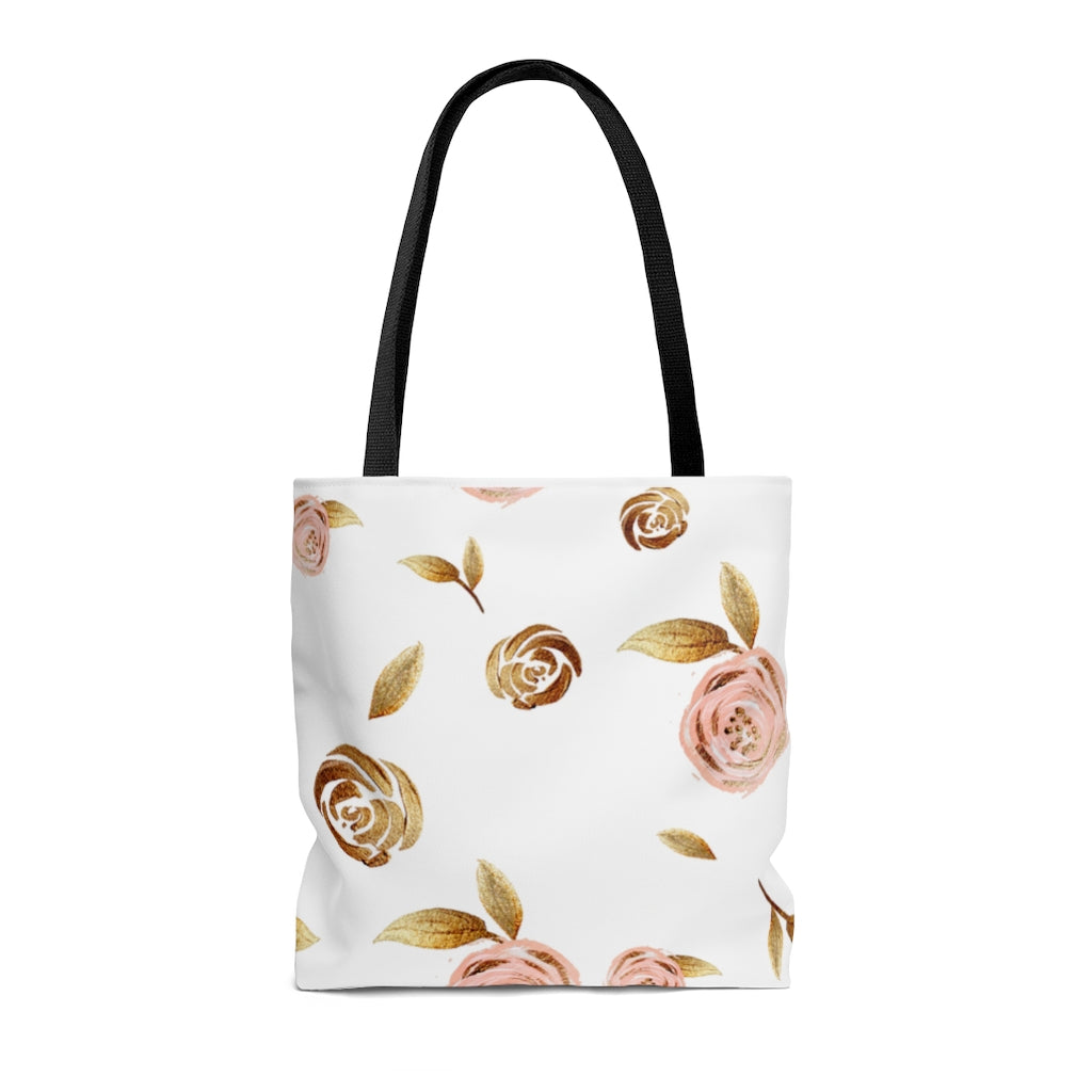 Flower Tote Bag,  Custom tote bag, Personalized tote bag, women's tote bag floral tote bag - CustomDripStore