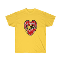 Nurse Heart Unisex Tee, Valentine's Day Tee, Heart Tee, Custom T-shirts, Graphic T-shirt - CustomDripStore